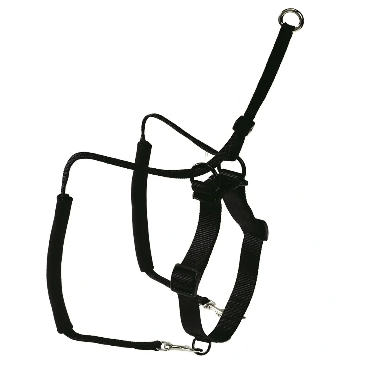 Hunter antitræk sele Side by Side Sort XS-S længde 34-46 cm - rolig og kontrolleret gang